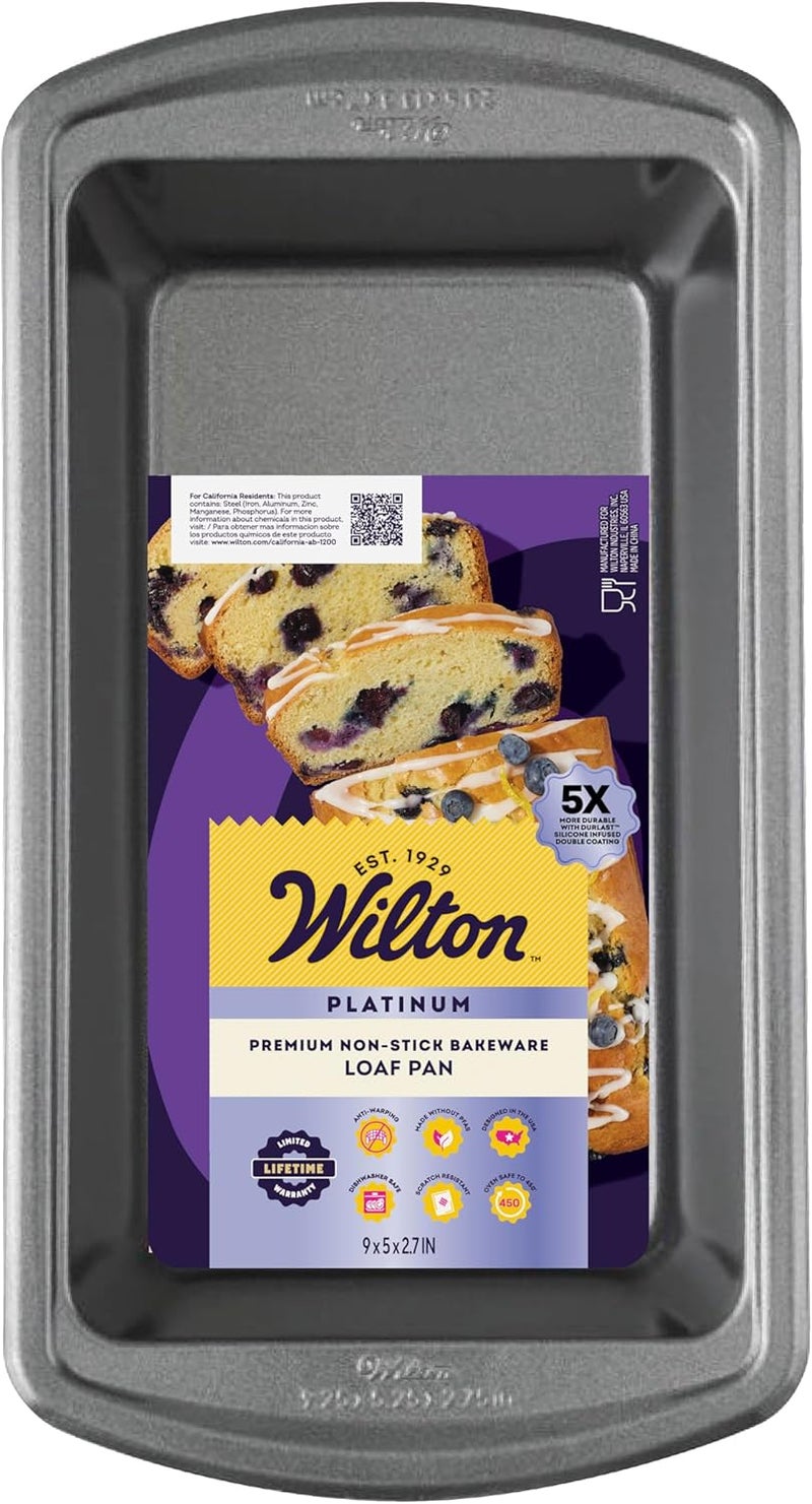 Wilton Advance Select 9x5 Inch Loaf Pan Made without PFAS Extended Handles NonStick With DuraLast SiliconeInfused Coating Bread Loaf Pan For Homemade Bread Steel - Image 1