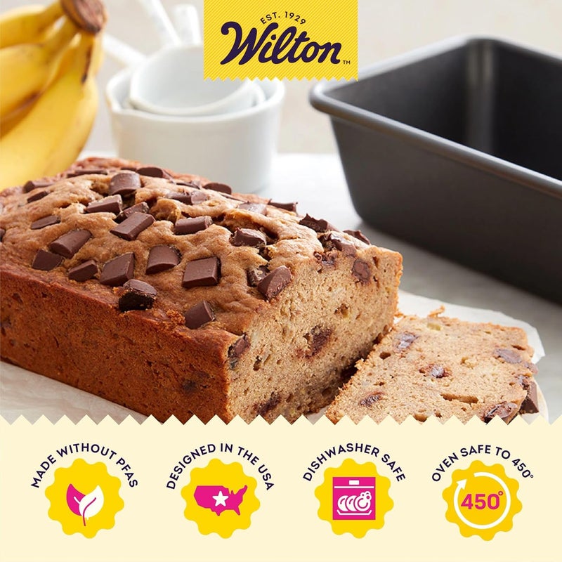 Wilton Advance Select 9x5 Inch Loaf Pan Made without PFAS Extended Handles NonStick With DuraLast SiliconeInfused Coating Bread Loaf Pan For Homemade Bread Steel - Image 2