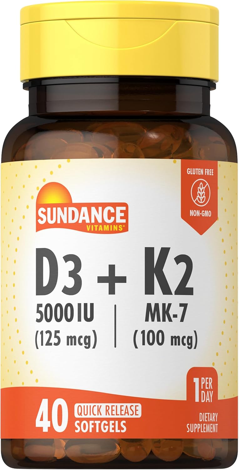 Sundance D3 + K2 Softgels for Adults - 40 Count - Image 1