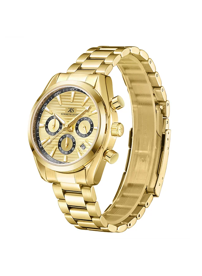 KENNETH SCOTT Men's Stainless Steel Chrono & Multi Function Watch K23150-GBGC - 42 mm