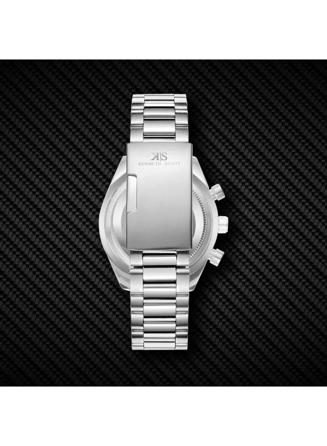 Kenneth Scott  Men's Stainless Steel Chrono & Multi Function Watch K23150-GBGC - 42 mm for Men | Best Price UAE