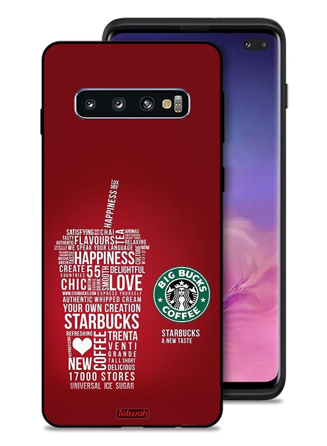 Tolwak Samsung Galaxy S10 Plus Protective Case Cover Coffee Sticker - Image 1