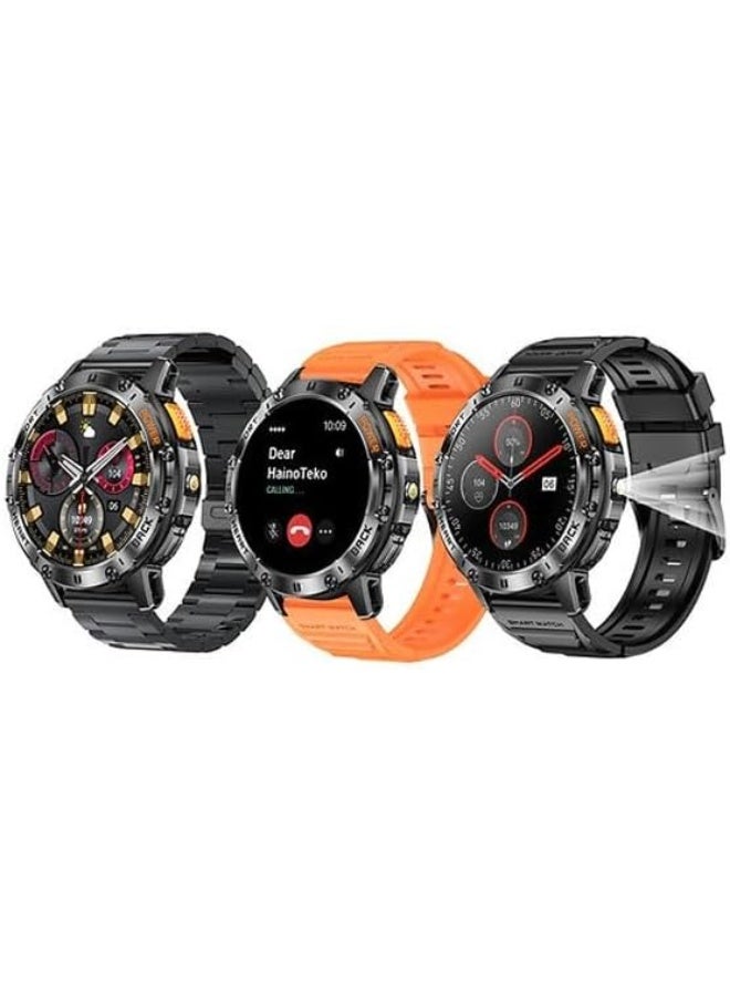 Haino Teko HainoTeko Haino Teko-6 Waterproof Smart Watch with AMOLED Display 3 Pair Strap and In-Built Torch Designed For Mens and Boys - Image 3