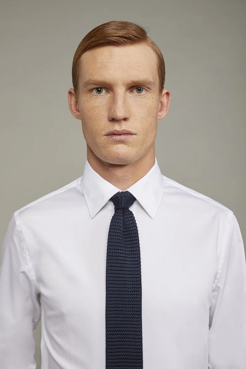 Doppelganger White Men's shirt classic collar 100% cotton twill fabric solid regular fit - White for Men | Best Price UAE