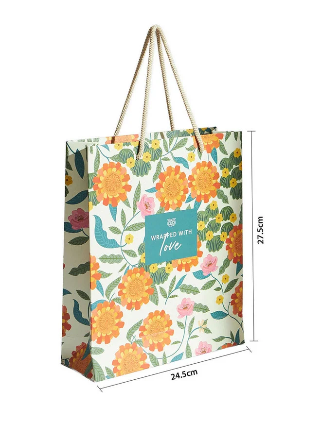 Chumbak  Marigold Gift Bag with Tag, White  | Best Price UAE
