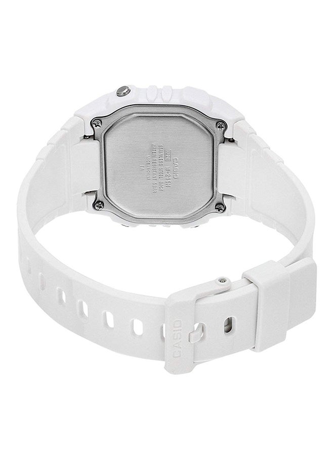 CASIO Men Classic Series Water Resistant Resin Digital Watch W-215H-7AV - 44 mm - White - Image 2