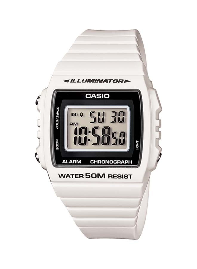 CASIO Men Classic Series Water Resistant Resin Digital Watch W-215H-7AV - 44 mm - White - Image 1