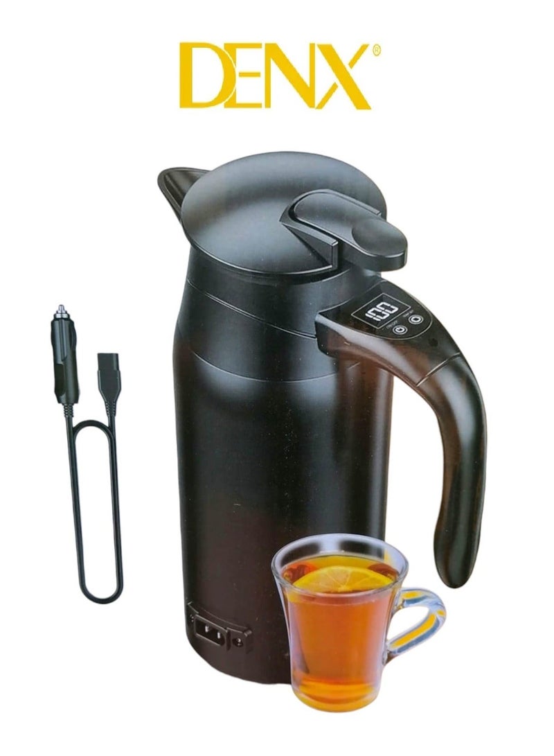 دينكس غلاية كهربائية لتسخين كوب الماء للسيارة 12 فولت/24 فولت 800 مل، لون أسود - Image 2