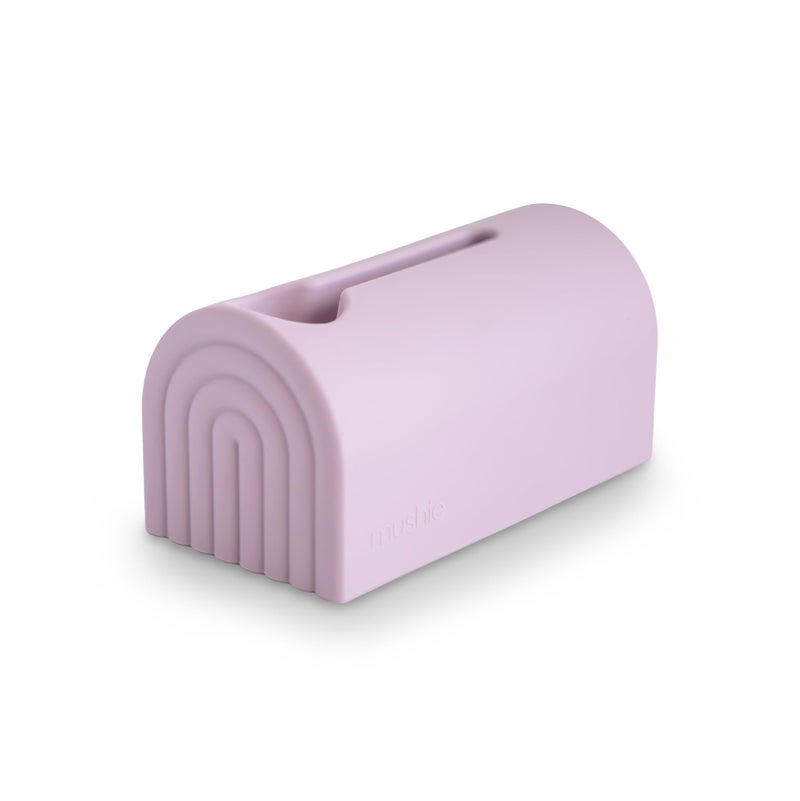 mushie Bath Spout Cover | Soft Silicone Bathtub Faucet Safety Guard for Kids | Universal Fit (Soft Lilac) - Image 1