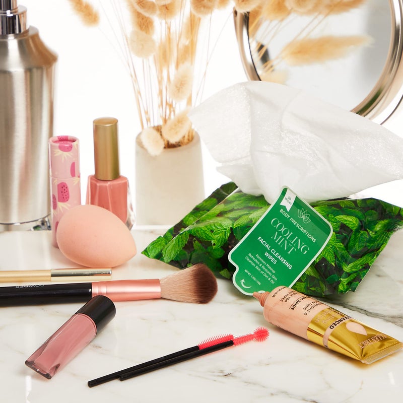 Body Prescriptions Makeup Remover Wipes - Bulk Pack, Gentle Cleansing Wipes for Easy Makeup Removal, Mint, Rosehip, Vitamin C, Lavender & Coconut - Image 4