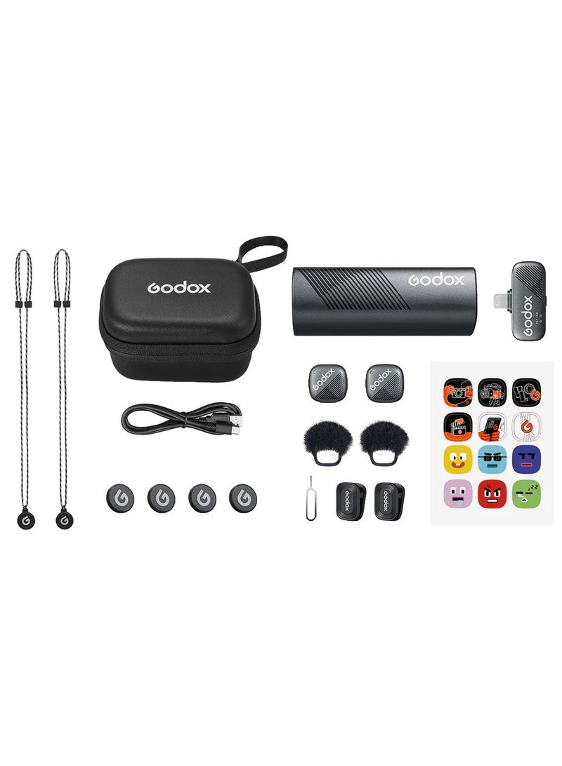 Godox Godox Cube-SL K2 Wireless Microphone System with IPhone Black - Image 3