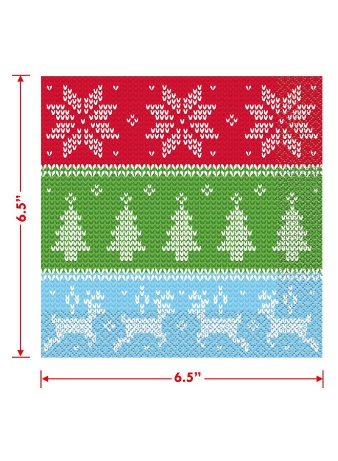 Live It Up! Party Supplies Live It Up! Party Supplies Ugly Sweater Christmas Holiday Paper Dinner Plates and Luncheon Napkins (Serves 16) - Image 4