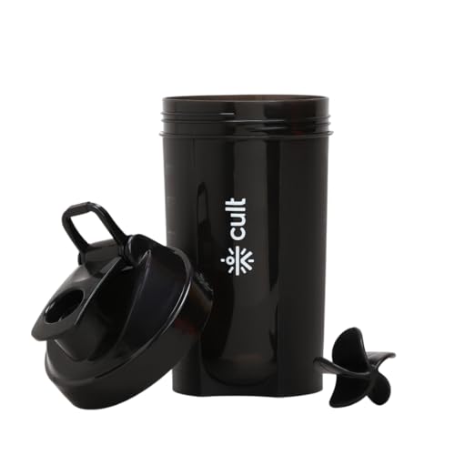 CULT Micro Protein Shaker Bottle 500ml for Men & Women – Compact, Leakproof, BPA-Free Gym Shaker with Wire Mixer – Ideal for Protein Shakes, Pre-Workout & Smoothies - Black - Image 2