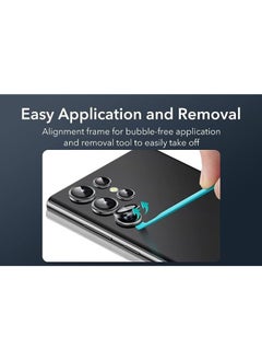 PROMASS Camera lens protector for Samsung Galaxy S23 Ultra Tempered glass metal individual ring cover  - Image 3