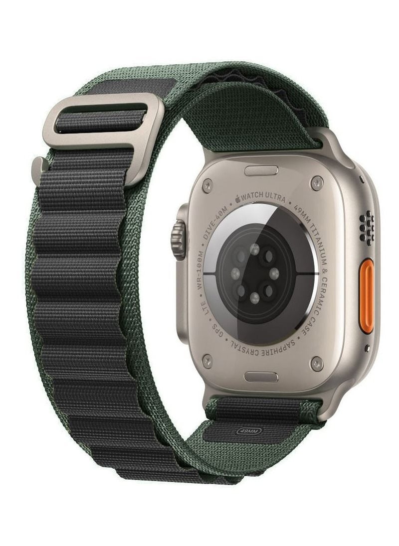 CATANES - Alpine Loop Band 49mm 45mm 44mm for Apple Watch Series Ultra/8/SE/7/6/5/4/3/2/1 Nylon Woven Textile Loop Sport Strap Wristband Black/Green - Image 1
