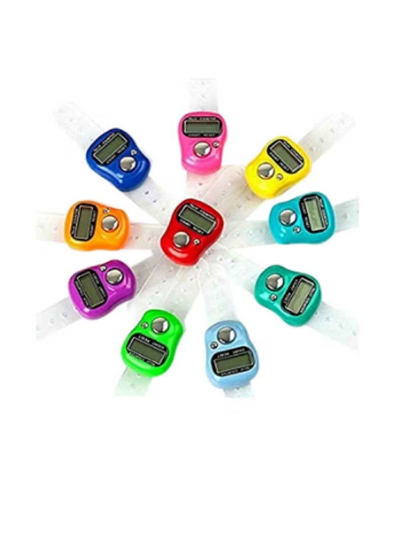 10-Piece Digital Electronic Finger Tally Counter Multicolour - Image 1