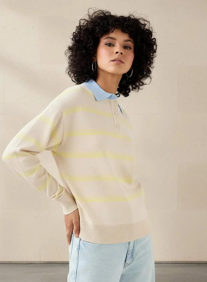 SP Characters Knitted T-shirt with Stripes