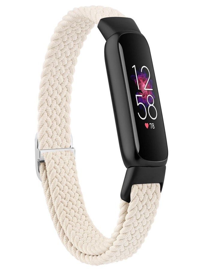 اي كي سوار مطاطي متوافق مع أساور Fitbit Luxe للرجال والنساء، سوار بديل مرن قابل للتعديل وناعم لسوار Fitbit Luxe لتتبع اللياقة البدنية والصحة (ستارلايت) - Image 1