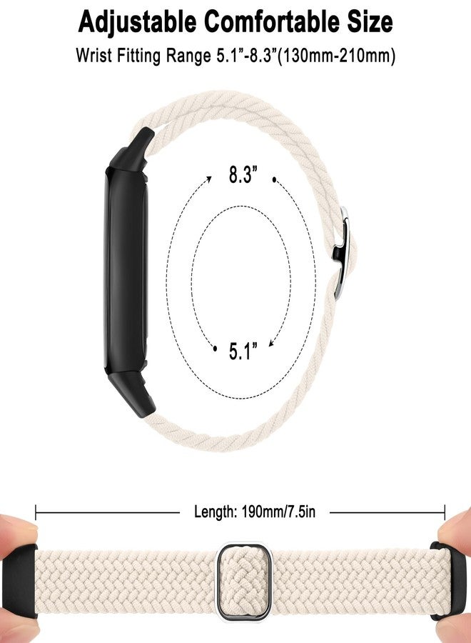 اي كي سوار مطاطي متوافق مع أساور Fitbit Luxe للرجال والنساء، سوار بديل مرن قابل للتعديل وناعم لسوار Fitbit Luxe لتتبع اللياقة البدنية والصحة (ستارلايت) - Image 2