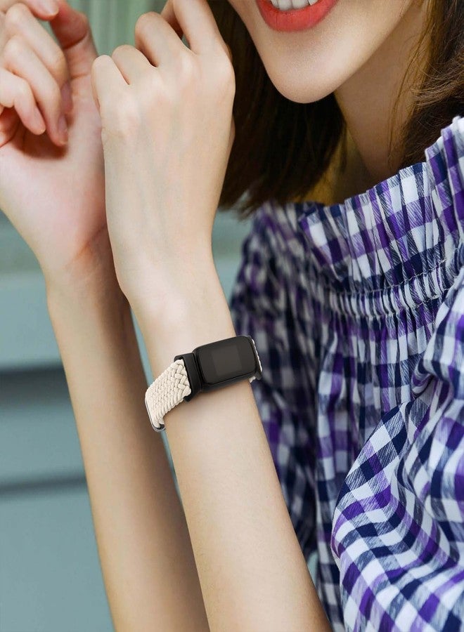 اي كي سوار مطاطي متوافق مع أساور Fitbit Luxe للرجال والنساء، سوار بديل مرن قابل للتعديل وناعم لسوار Fitbit Luxe لتتبع اللياقة البدنية والصحة (ستارلايت) - Image 4