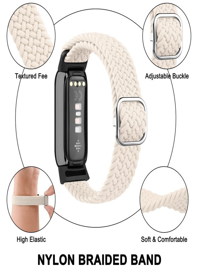 اي كي سوار مطاطي متوافق مع أساور Fitbit Luxe للرجال والنساء، سوار بديل مرن قابل للتعديل وناعم لسوار Fitbit Luxe لتتبع اللياقة البدنية والصحة (ستارلايت) - Image 3