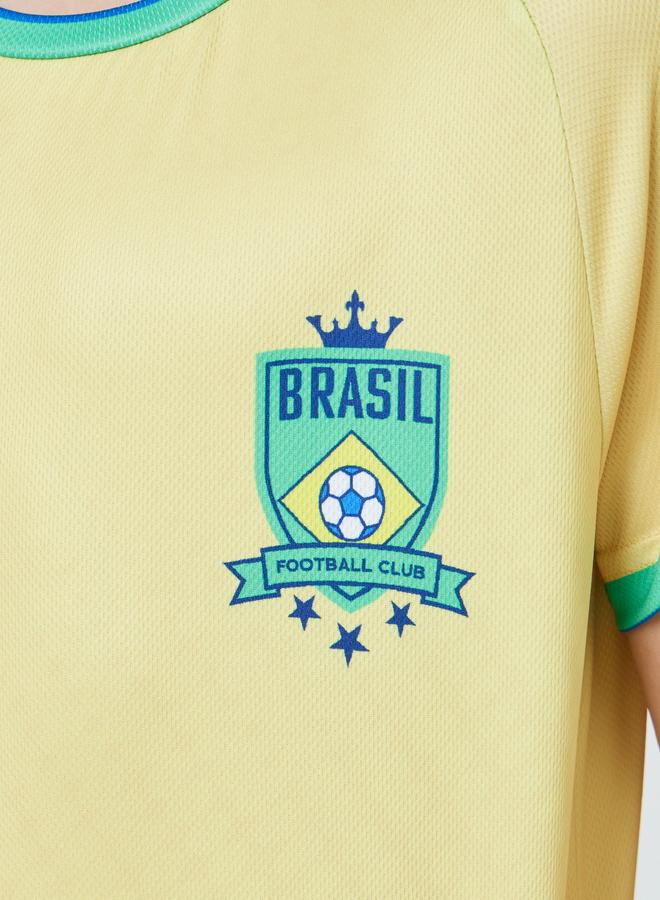Styli Teens Brazil Print Jersey T-Shirt and Shorts FIFA Football Set - Image 4