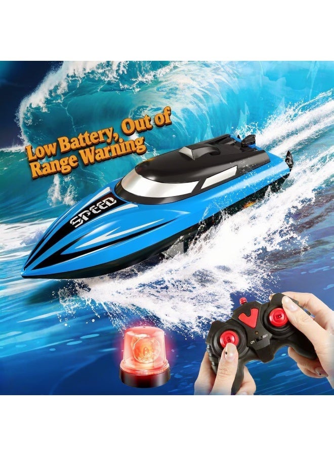 Pixblox High-Speed Dual-Motor RC Boat (Blue) - Image 2