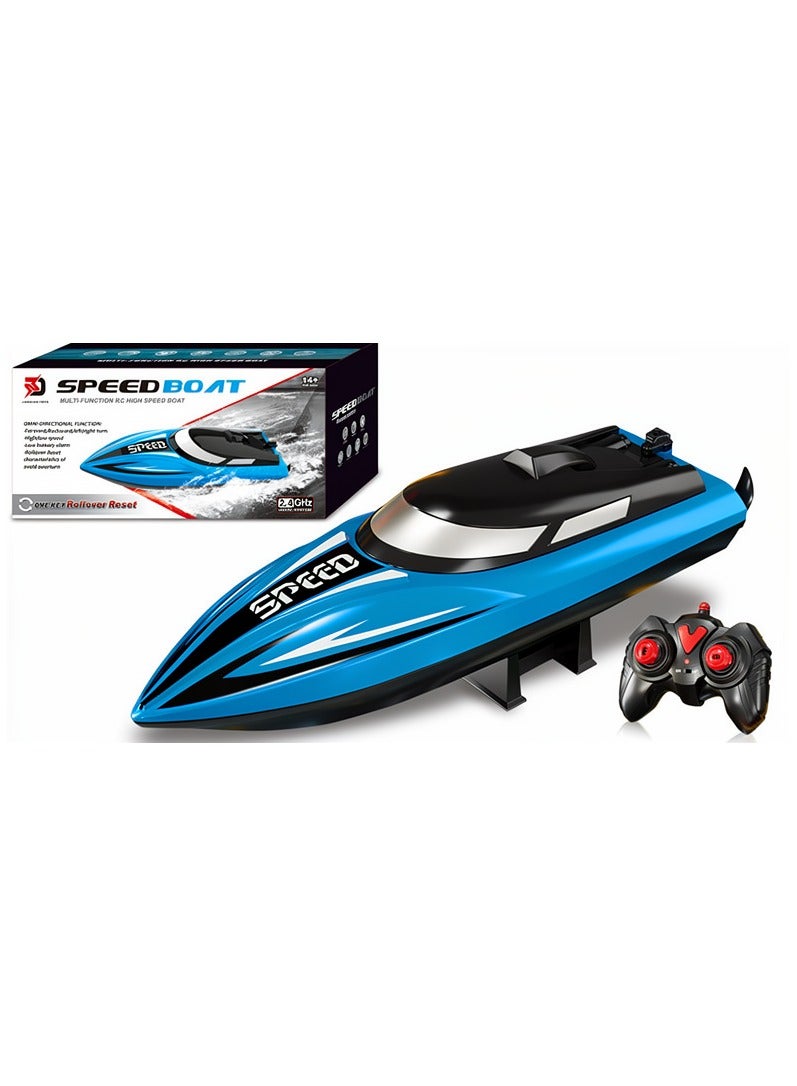 Pixblox High-Speed Dual-Motor RC Boat (Blue) - Image 1