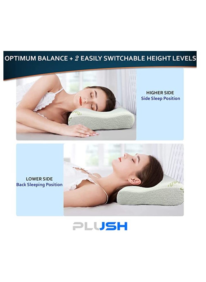 Plush Creative Planet Plush Wave Soft Comfy Memory Foam Pillows suited for Kids &Teenagers, Hypoallergenic Bamboo Case, Anti-Allergen, Breathable (Basic)  - Image 3