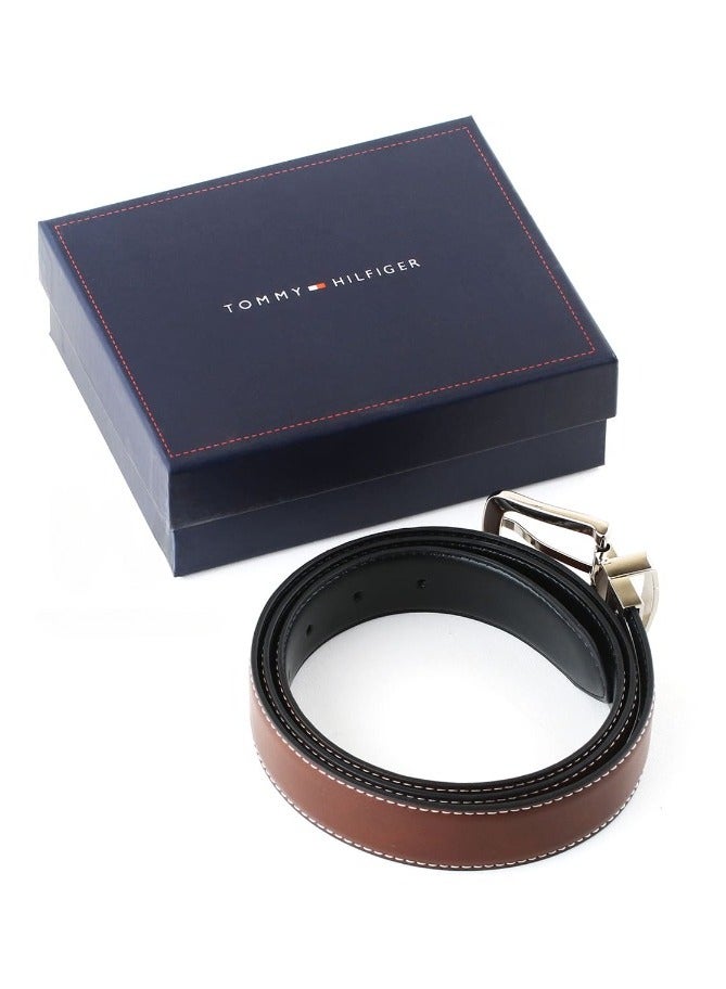 Tommy Hilfiger Plus Tommy Hilfiger leather brown belt with box for men  - Image 2