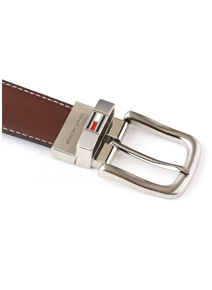 Tommy Hilfiger Plus Tommy Hilfiger leather brown belt with box for men  - Image 4