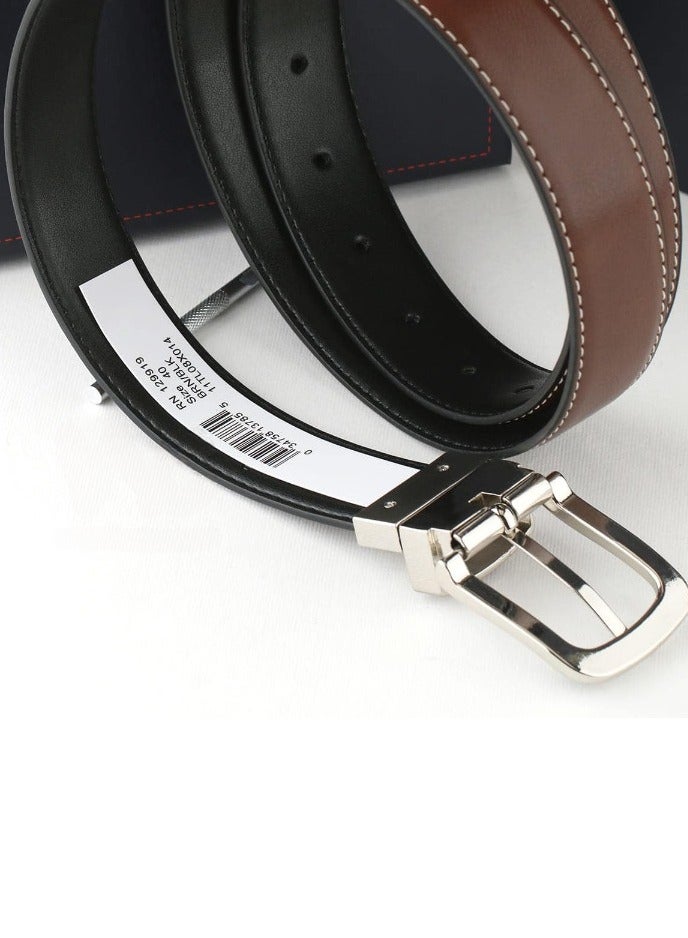 Tommy Hilfiger Plus Tommy Hilfiger leather brown belt with box for men  - Image 5