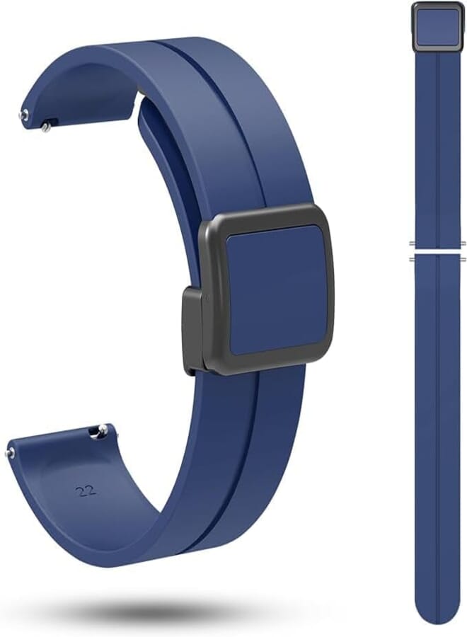 Next Next store 22mm Square Magnetic Buckle Silicone Watch Band Compatible with Samsung Galaxy Watch 3 45mm / Gear S3 / Huawei GT3 46mm / GT4 / GT4 Pro/Magic 2 46mm / Amazfit / GTR3
