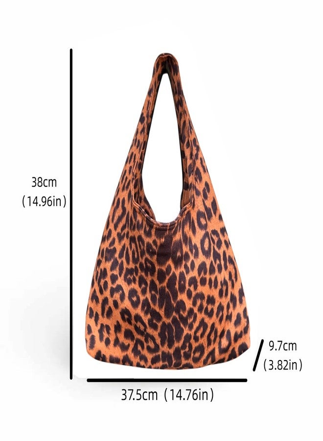 ENBEI Large Leopard Hobo Bag for Women Trendy Shoulder Tote Bag, Foldable Lightweight Travel Bag, Fashion Handbag for Shopping, Work & Daily Use - Image 5