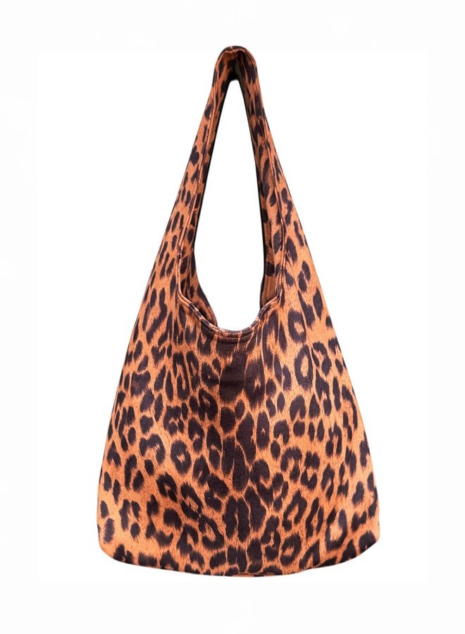 ENBEI Large Leopard Hobo Bag for Women Trendy Shoulder Tote Bag, Foldable Lightweight Travel Bag, Fashion Handbag for Shopping, Work & Daily Use - Image 1
