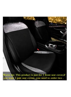 Excefore Bling Seat Covers for Women Girls Rhinestone Breathable Mesh Front Seat Covers Seat Protector Black Seat Covers with Shining Crystals -1Piece for 1 Front Seat, Universal Fit 95% Cars(White)  - Image 2