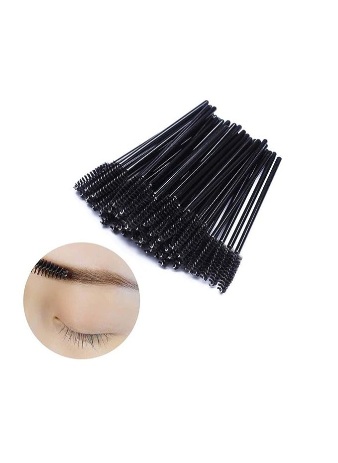 ORiTi ORiTi 50 Pcs Disposable Mascara Brushes Crystal Eyelash Wands Mascara Applicator Spooly for Eyelashes (Black)  - Image 3