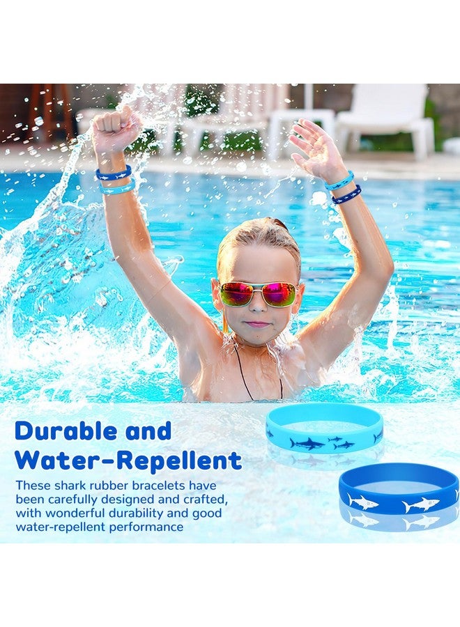 JUNEBRUSHS Shark Party Favors, 42pcs Ocean Sea Life Shark Silicone Bracelets Rubber Wristbands for Baby Shower Under The Sea Themed Kids Birthday Party Gift Decorations Supplies - Image 5