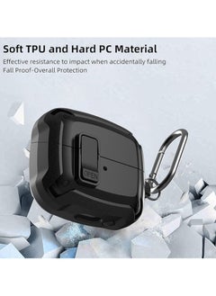 Generic Lock Case Compatible with Samsung Galaxy Buds3 Pro/Galaxy Buds3(2024) with Keychain, Rugged Armor Designed Protection Cover with Secure Lock（Black)  - Image 3