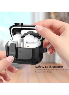 Generic Lock Case Compatible with Samsung Galaxy Buds3 Pro/Galaxy Buds3(2024) with Keychain, Rugged Armor Designed Protection Cover with Secure Lock（Black)  - Image 5