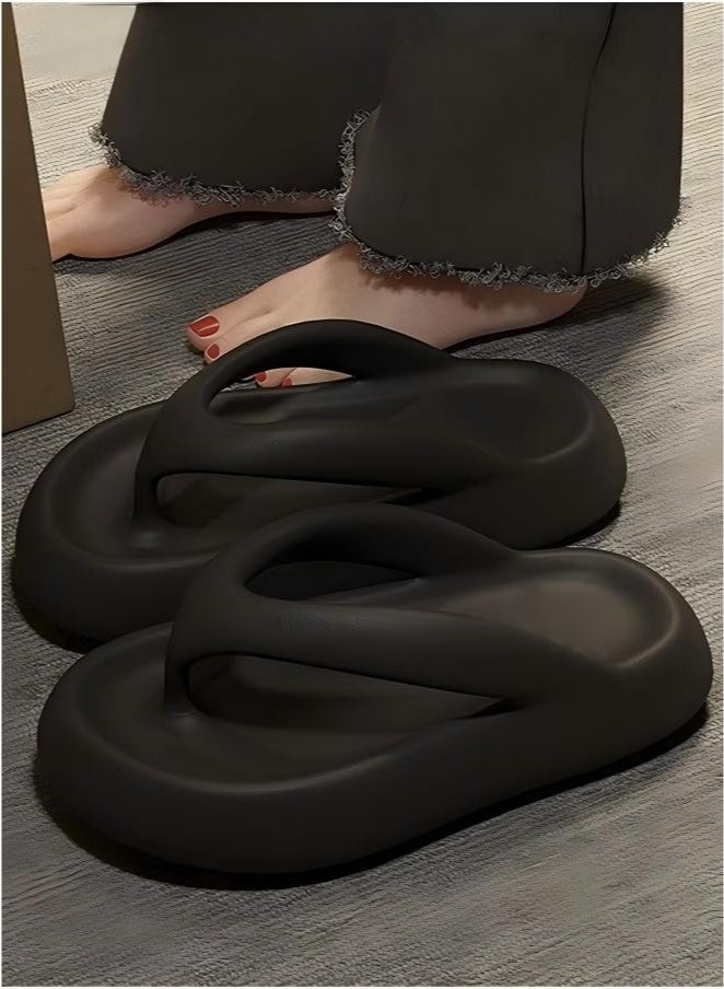 Comfortable Slippers for Women Non-slip Thick Sole Slide Sandal Open Toe Quick Drying Flip Flops House Bedroom Slippers Women's Bath Slipper House Sandals for Indoor & Outdoor - Image 2