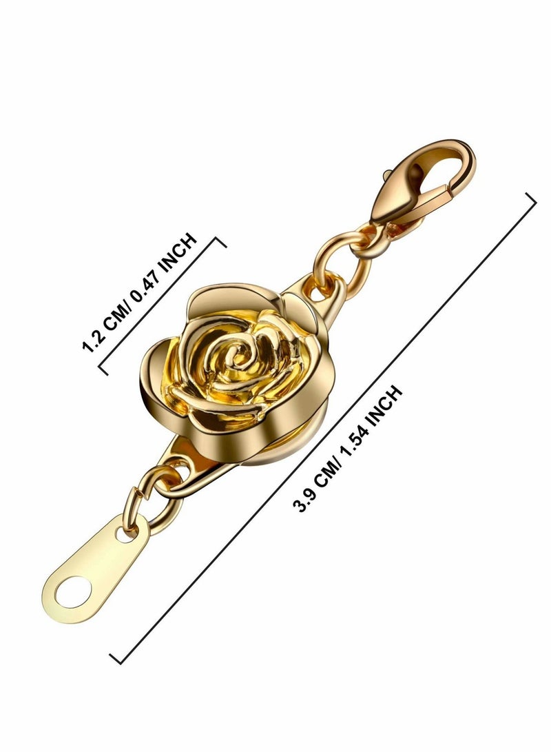 Locking Magnetic Clasps Rose Jewelry Magnetic Clasp Necklace Lobster Clasp Closures Magnetic Clasp Converter Chain Extenders for Jewelry Necklace Bracelet 12 Pieces - Image 2