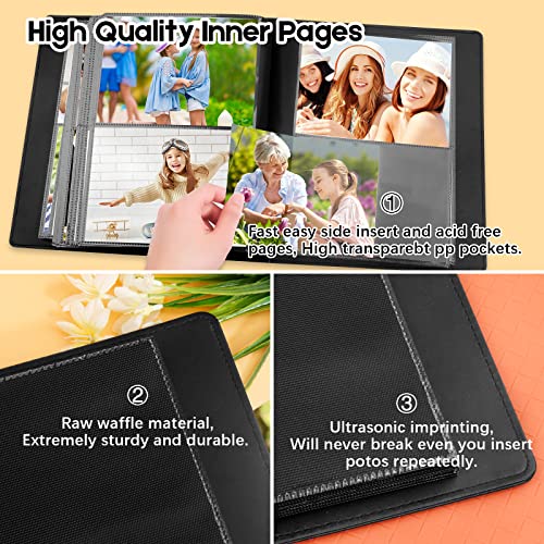 Aevdor 272 Pockets 5x7 Photo Album Holds 272 Photos, Extra Large Capacity Leather Cover Photo Album 5x7 for Family Wedding Baby Birthday Christmas Anniversary Pictures, 5 x 7 Photo Book (Black) - Image 5