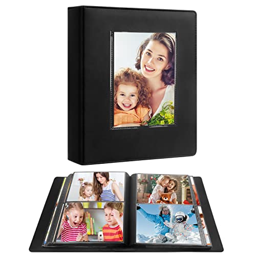 Aevdor 272 Pockets 5x7 Photo Album Holds 272 Photos, Extra Large Capacity Leather Cover Photo Album 5x7 for Family Wedding Baby Birthday Christmas Anniversary Pictures, 5 x 7 Photo Book (Black) - Image 1