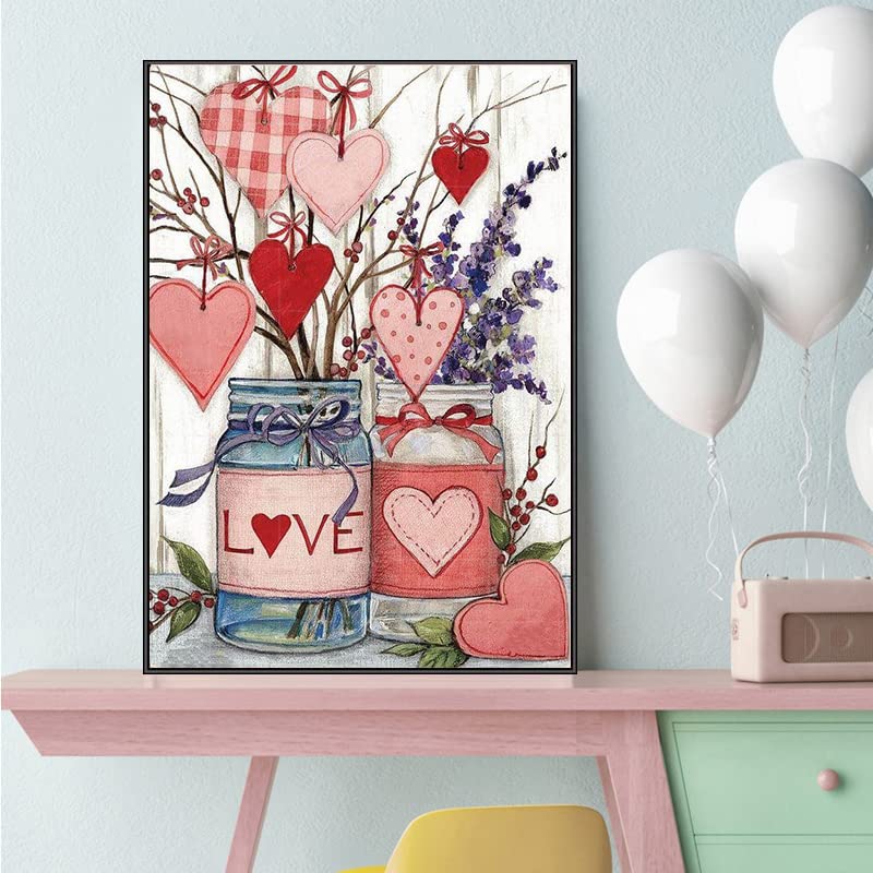 Eterkosu Valentine's Day Diamond Art Painting Kits for Adults - Full Drill Diamond Dots Paintings for Beginners Round 5D Love Paint with Diamonds Pictures Gem Art Painting Kits DIY Adult Crafts Kits - Image 2