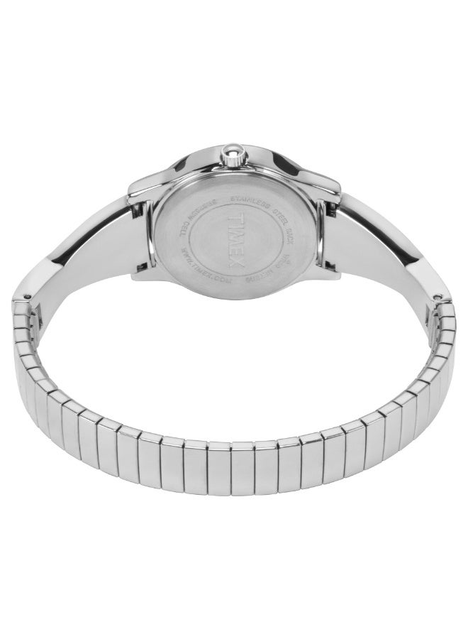 تيميكس ساعة TIMEX للنساء بصندوق نحاسي فضي وسوار من الفولاذ المقاوم للصدأ الفضي - Image 3