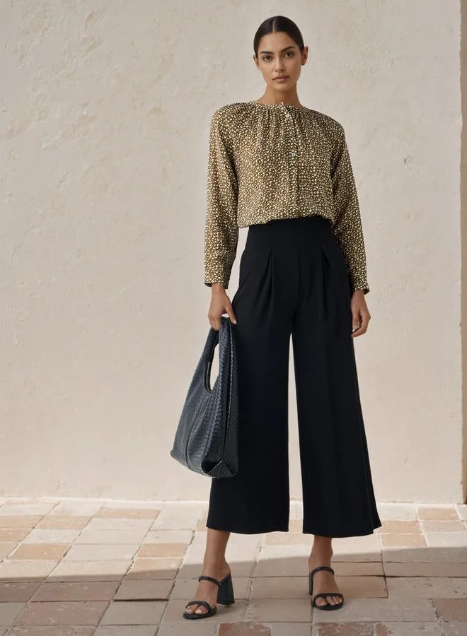 سبلاش فيڤ بلوزة بياقة ماندرين وطبعة زهور