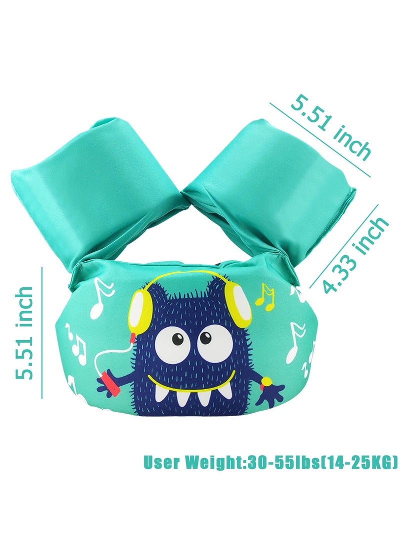 Mr. Penda Baby Pool Float Fit 30-55 Lbs, Kids Swimming Float with Arm Water Wings, Fun Ride-On Raft Pool Baby Beach Supplies for 2-6 Years Old Boy Girl (Green Monster) - Image 2