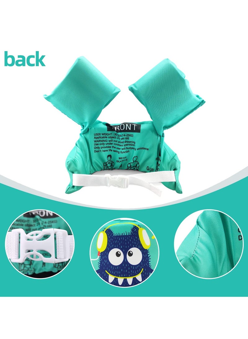 Mr. Penda Baby Pool Float Fit 30-55 Lbs, Kids Swimming Float with Arm Water Wings, Fun Ride-On Raft Pool Baby Beach Supplies for 2-6 Years Old Boy Girl (Green Monster) - Image 3