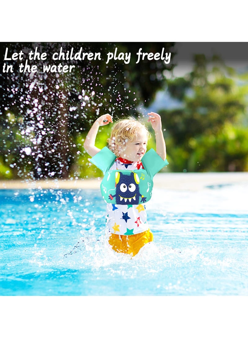 Mr. Penda Baby Pool Float Fit 30-55 Lbs, Kids Swimming Float with Arm Water Wings, Fun Ride-On Raft Pool Baby Beach Supplies for 2-6 Years Old Boy Girl (Green Monster) - Image 5